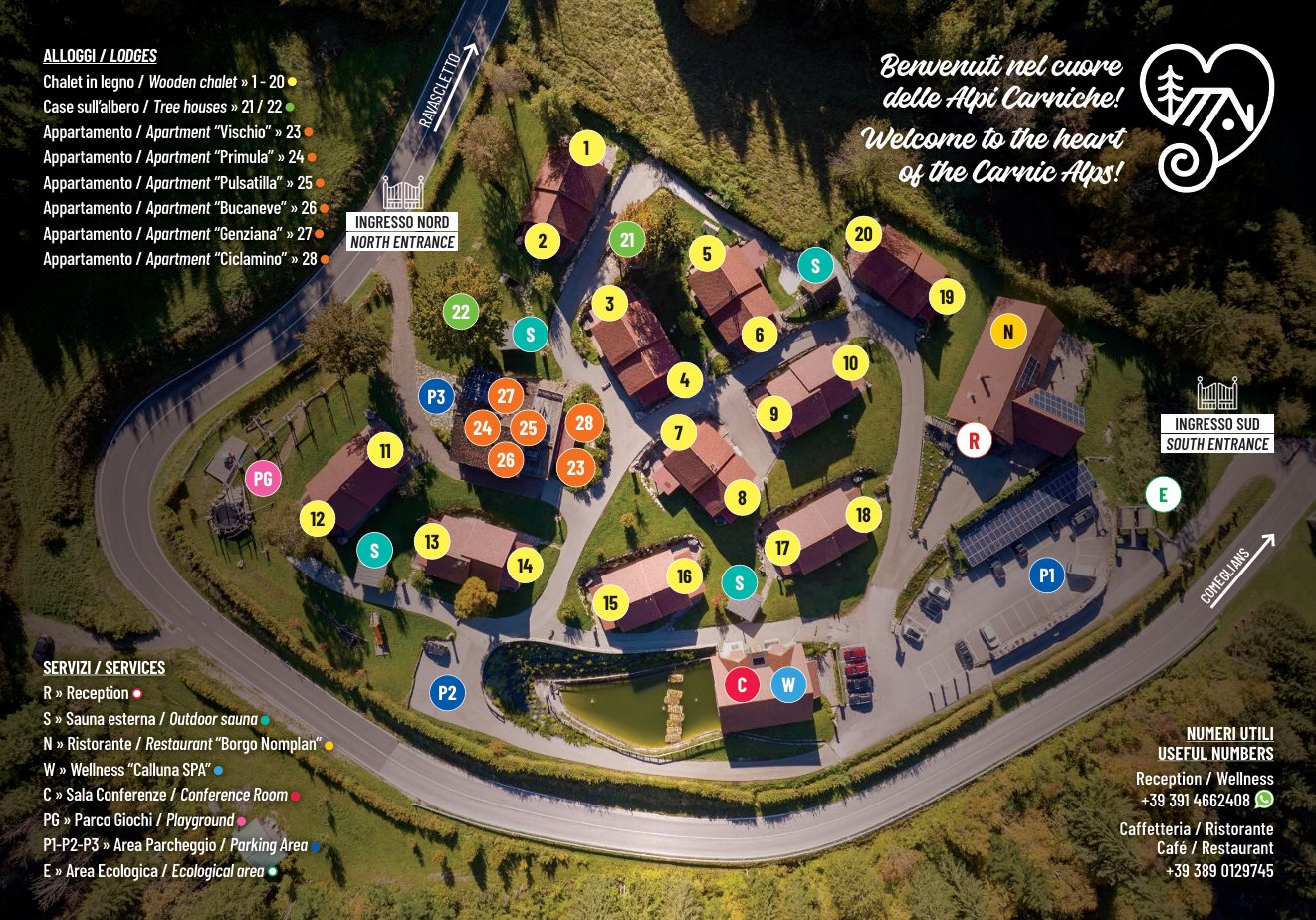 Dolomiti Village Mappa Aerea Legenda